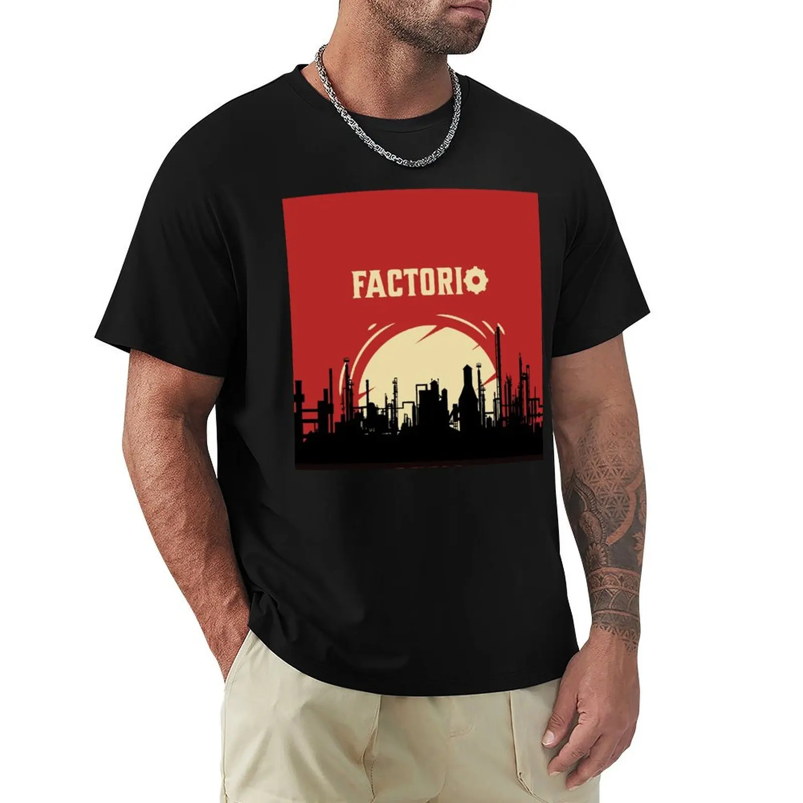 Factorio - Stay Efficient T-Shirt Basic Simple Casual Short Sleeve Tee