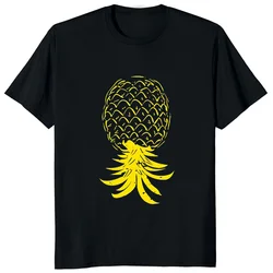 Japan Anime Pineapple Tee Swinging Lifestyle  T-Shirts Upside Down Swinger Men Women Tshirts Valentine's Day Tops Casual Tees