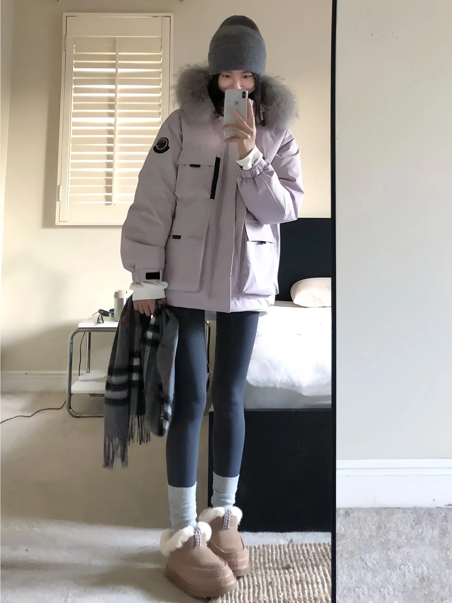 

2025 New Arrival Women's Parka Sle down Jaet with Large Fur Collar White Du Feather Warm Commute Sle ort Length