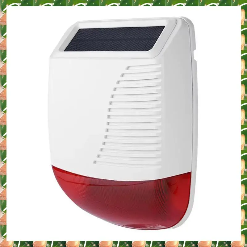 JAJA تعمل بالطاقة الشمسية 433 ميجا هرتز اللاسلكية في الهواء الطلق صفارة الإنذار ضوء مقاوم للماء فلاش ستروب لص لأنظمة إنذار أمان المنزل