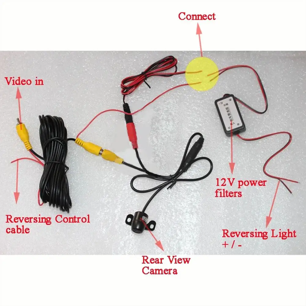 Przekaźnik zasilania 12V DC Kondensator Filtr Prostownik do samochodu Kamera cofania Auto Car Eliminacja zakłóceń Kamera samochodowa Conne W7P5