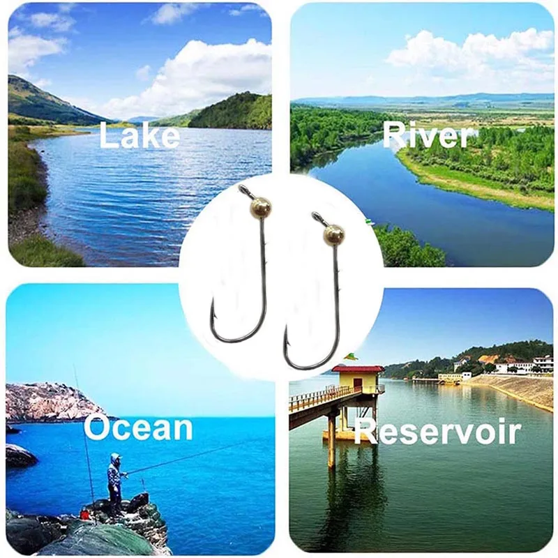 5pcs/lot Micro Jig Head Fishing Hooks 0.5g-4g Copper Head Mini Crank Jig Fishhook Soft Worm Lure Fishing Accessories image 6