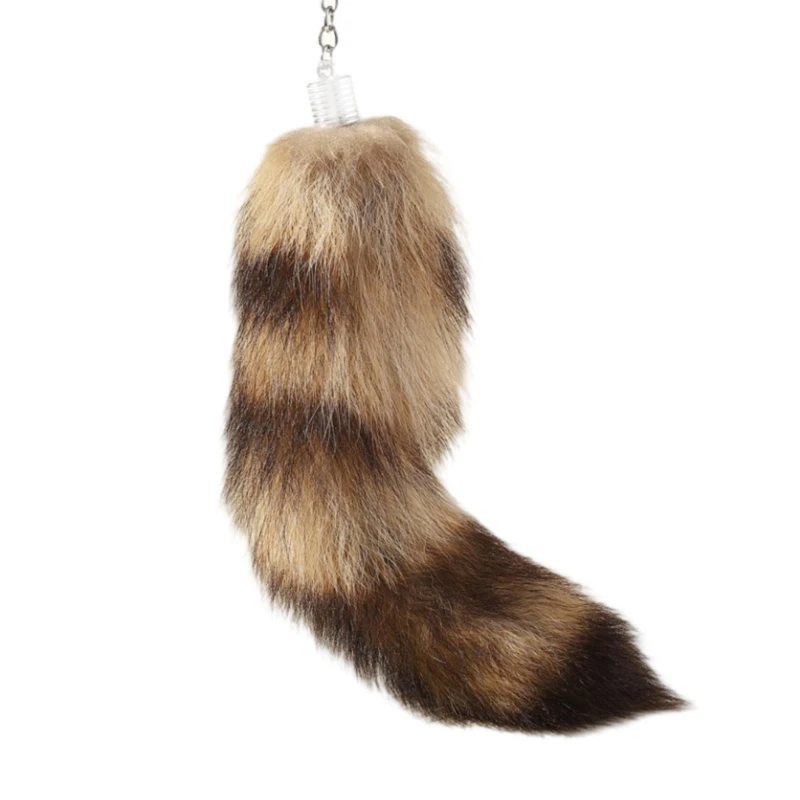 Soft Artificial Plush Tail Keychain Unique Foxes Tail Pendant Keychain Accessory Delicate Keyring Ornament for Women