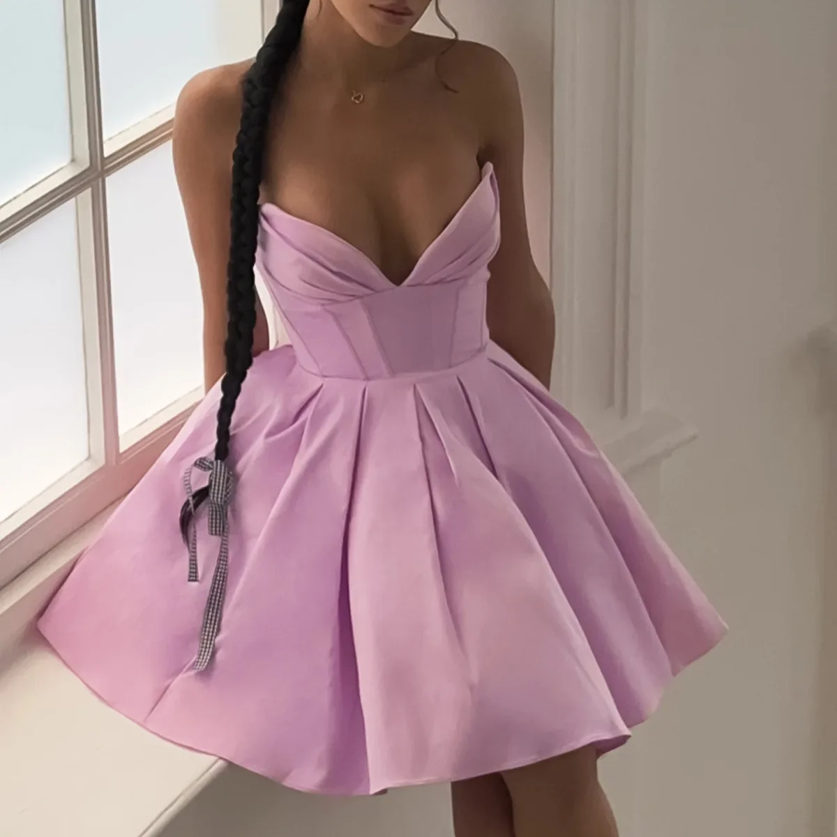 2024 Strapless Padded Lining Corset Dresses Women Sexy High Waist Mini Puff Dress Fashion Night Going Out Birthday Party Dresses