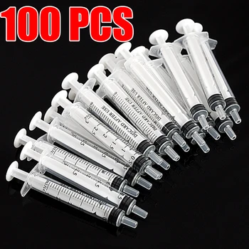 10-100Pcs 3ML 플라스틱 Syring 인젝터 애완 동물 먹이 건강 도구 바늘이없는 일회용 영양소 작은 주사기 분석 3ml