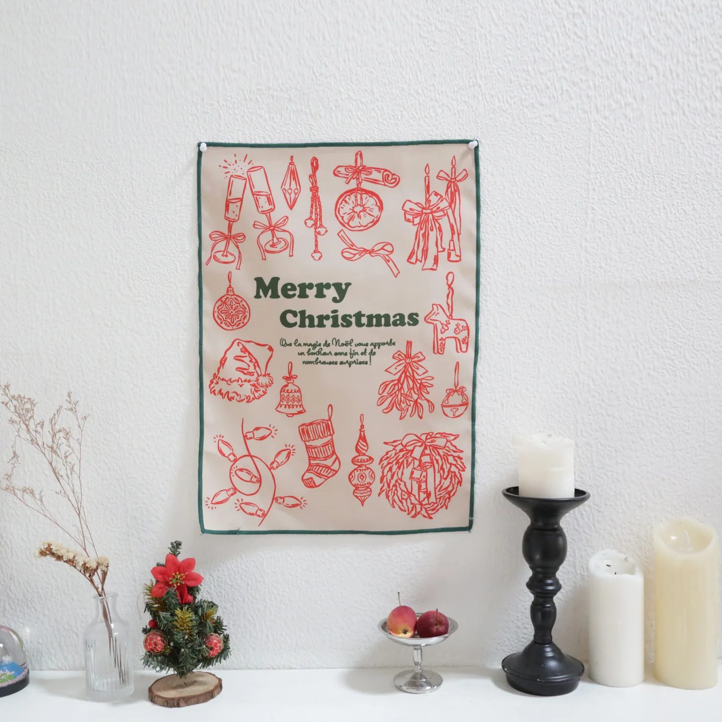 Korean Style Christmas Napkin Hanging Cloth Tablecloth Napkin Background Cover Cloth Home Decoration Shooting Prop