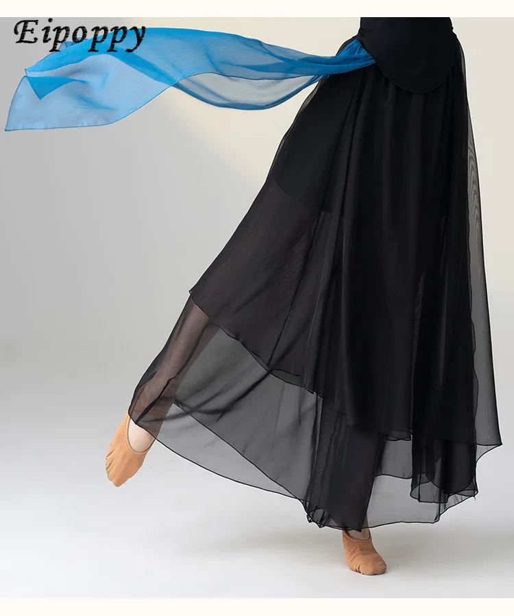 Calças de dança clássica chinesa para mulheres, culotte solto elegante, trajes de dança clássica, calças de pernas largas