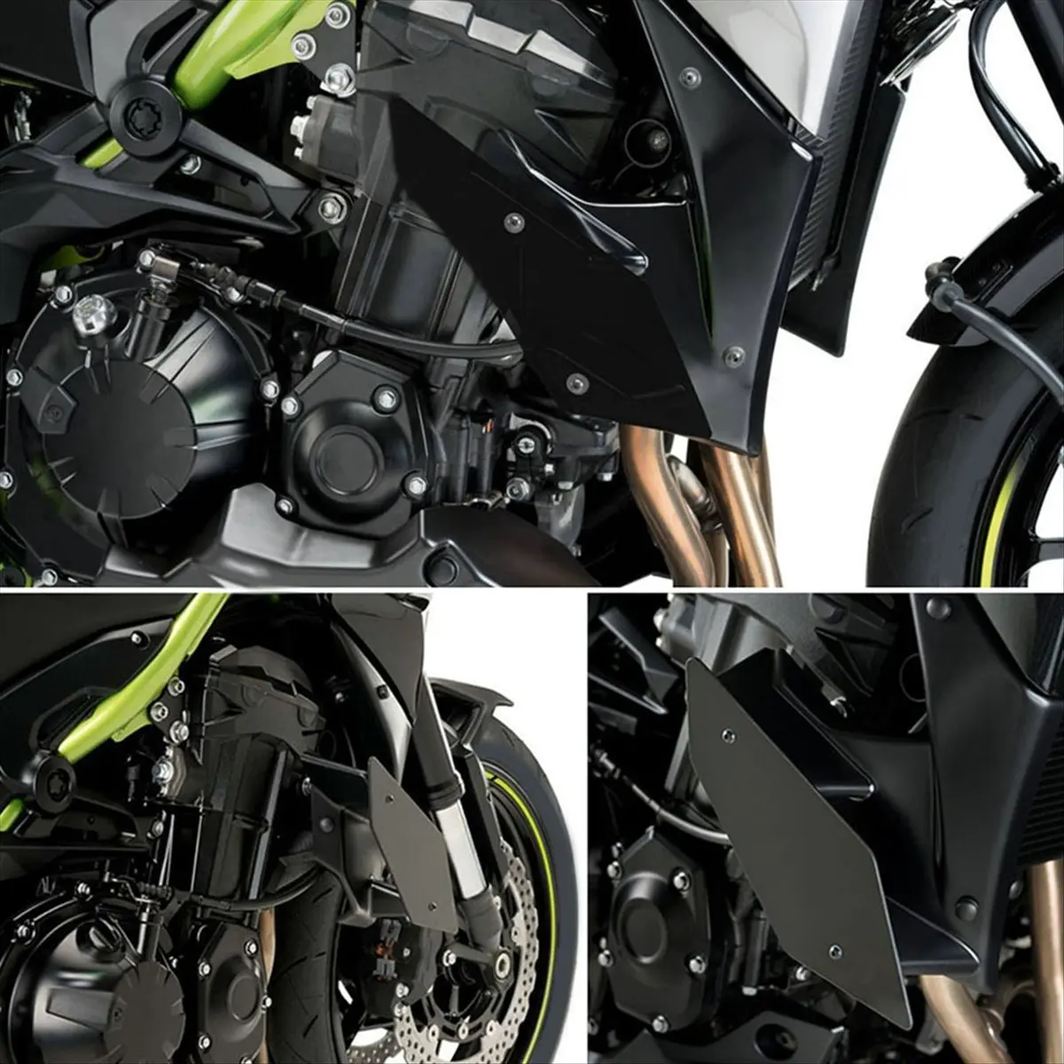 [Saleout]Motorcycle Side Downforce Spoilers Winglet Fixed Wing Fairing Wing for Z 900 Z900 2020-2025+ Blue & Black
