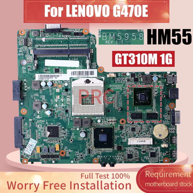 

For LENOVO G470E Laptop Motherboard BM5958 HM55 GT310M N12M-GE-S-B1 1G 11S90000542ZZ Notebook Mainboard