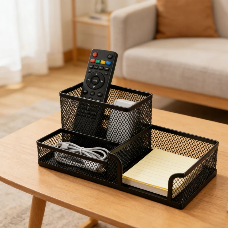Multi Color Minimalist Pen Holder Creative Multi Functional Desktop Office Storage Box Metal Pen Container Storage Accessories