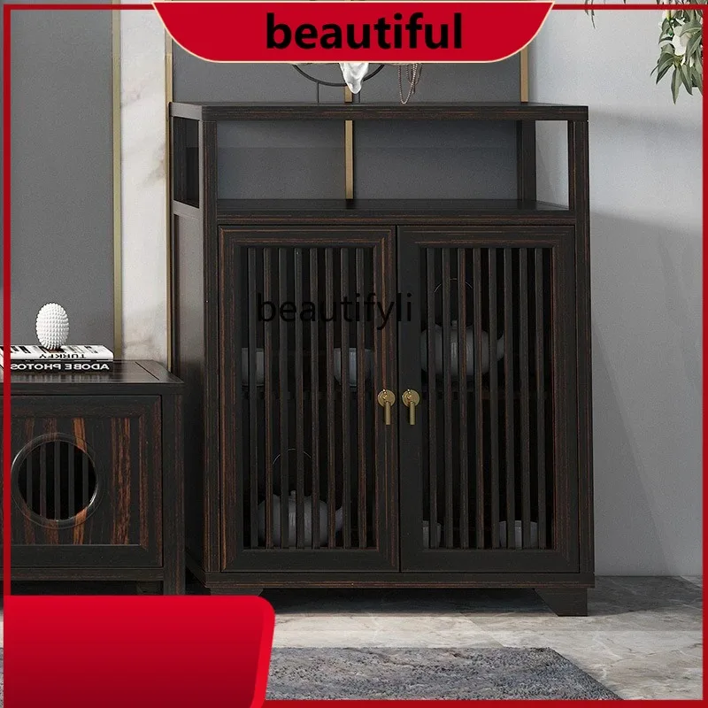 New Chinese style all solid wood, living room storage, TV side cabinet, dining room multi-layer side cabinet H
