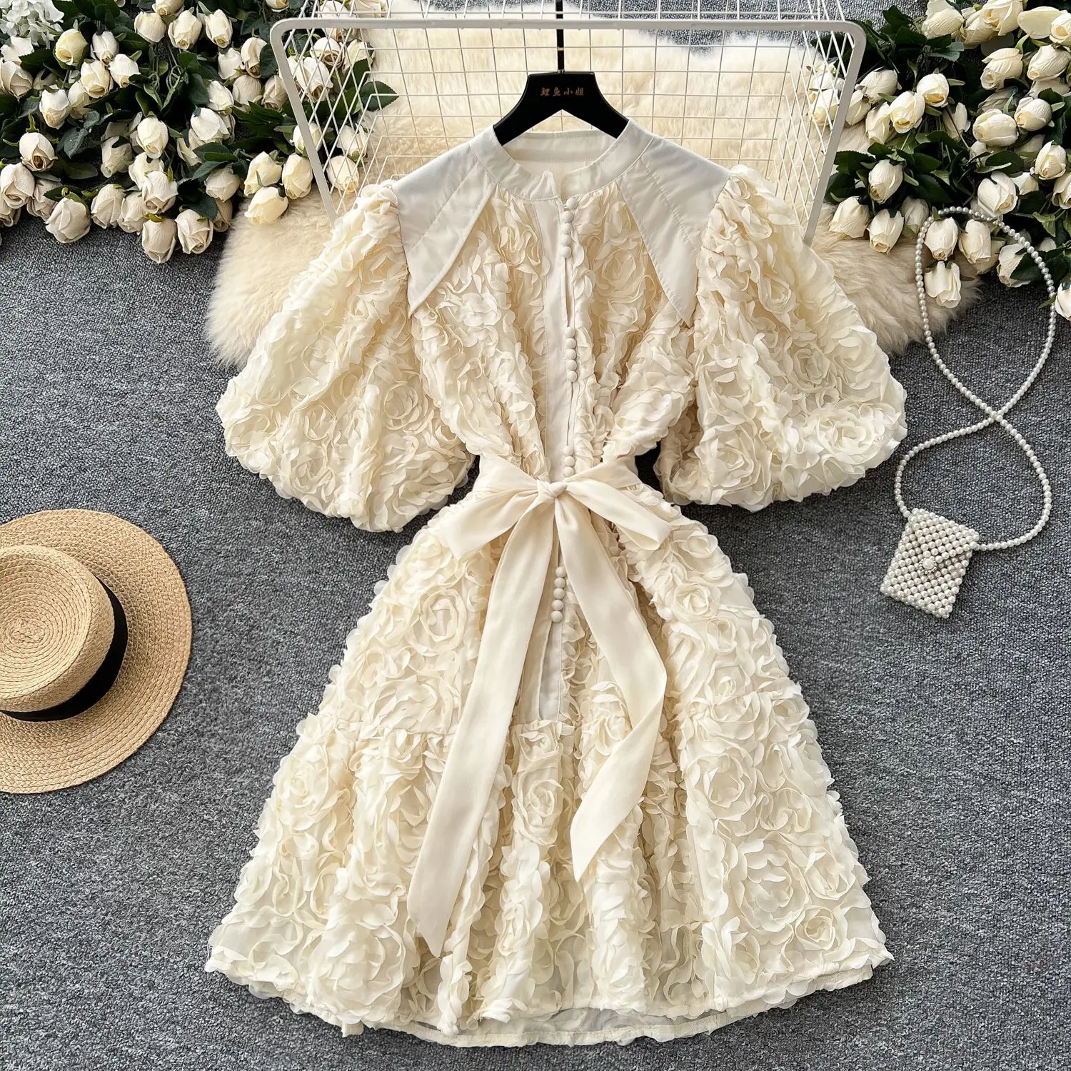 

Mini Dress Women Gown Dresses Puff Sleeve Floral A Line Vestidos Elegant Wedding Y2k Streetwear Party Night High Waist 2025