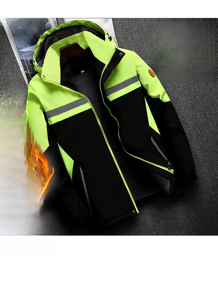 

Мужская теплая ветрозащитная куртка с флисовой подкладкой, утолщенная рабочая одежда, хлопковое пальто, зимнее деловое повседневное пальто с длинными рукавами