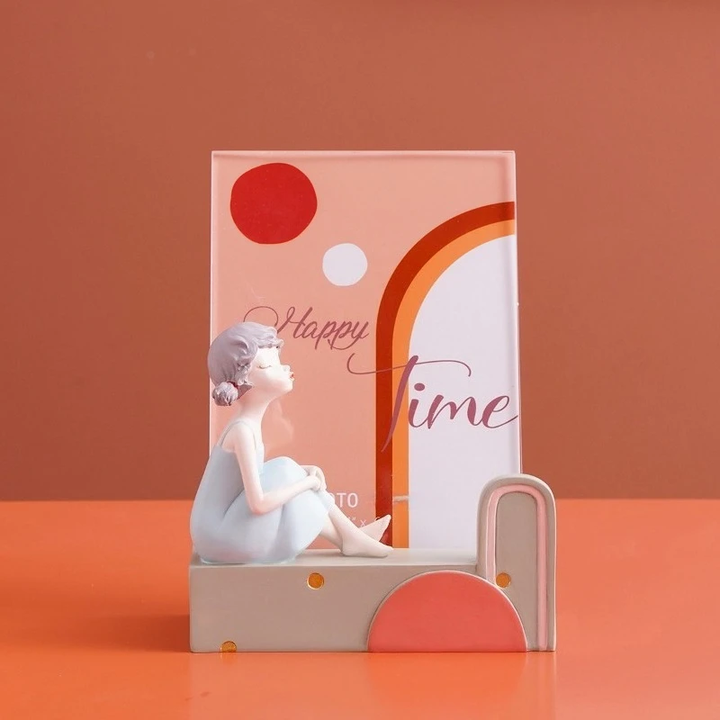 Nordic Resin Bubble Girl Photo Frame 6 Inch Photo Table Living Room Bedroom Entrance Desktop Furnishings Crafts Birthday Gifts