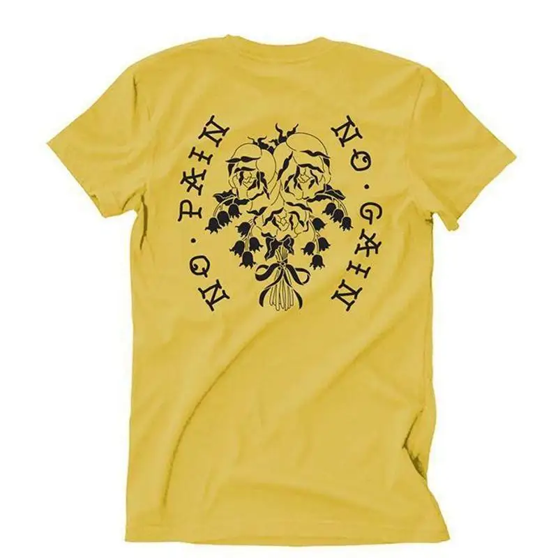 

НОВАЯ ФУТБОЛКА УНИСЕКС InkAddict NO PAIN GAIN ЖЕЛТАЯ ТАТУЯ XSMALL 3XLARGE