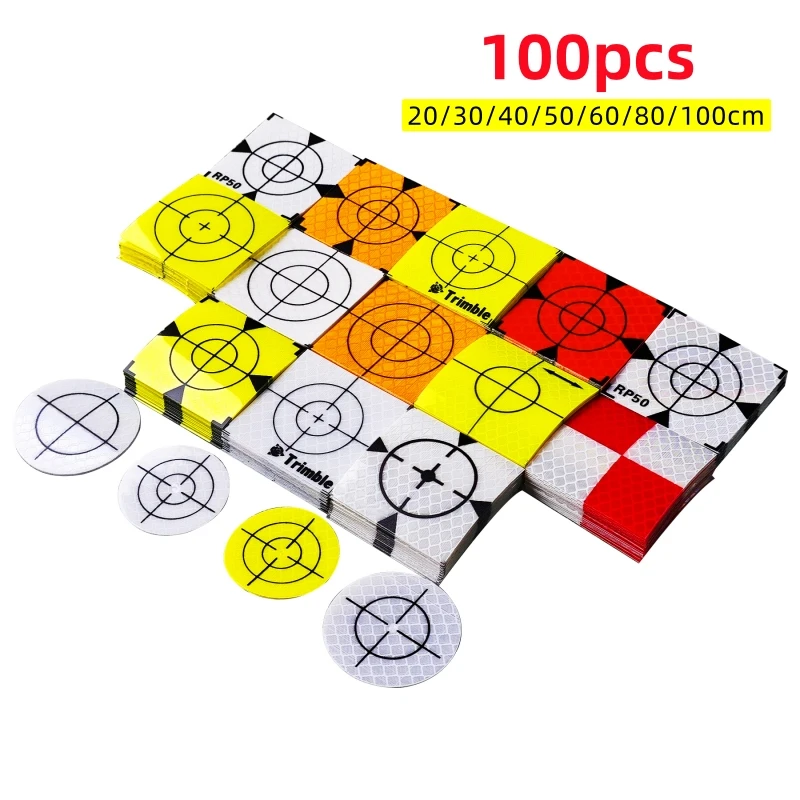 Sourcing Map 20pcs Cibles Réfléchissantes 40mm Diamant – Adhésives Pour Stations Totales, Vert