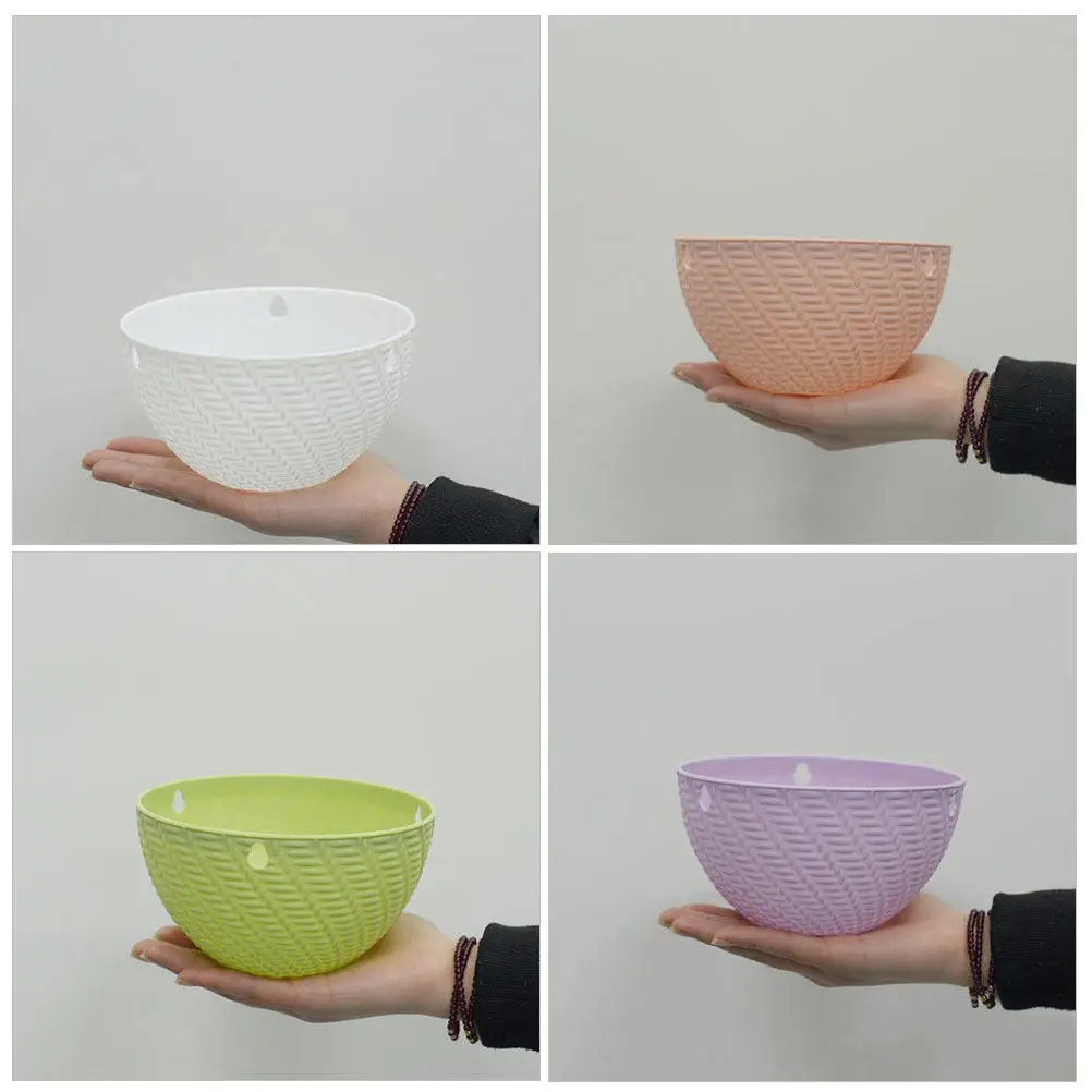4Sets Handwoven Hanging Flower Pots with Drainage Hole Easy Install Chain Suspension Lovely Plant Holder Creative Indoor