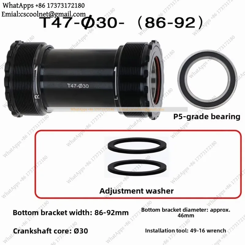 JS02 T47 Threaded Bottom Bracket 47mm 68/73mm Frame 24/29mm Crankset Aluminum MTB Road