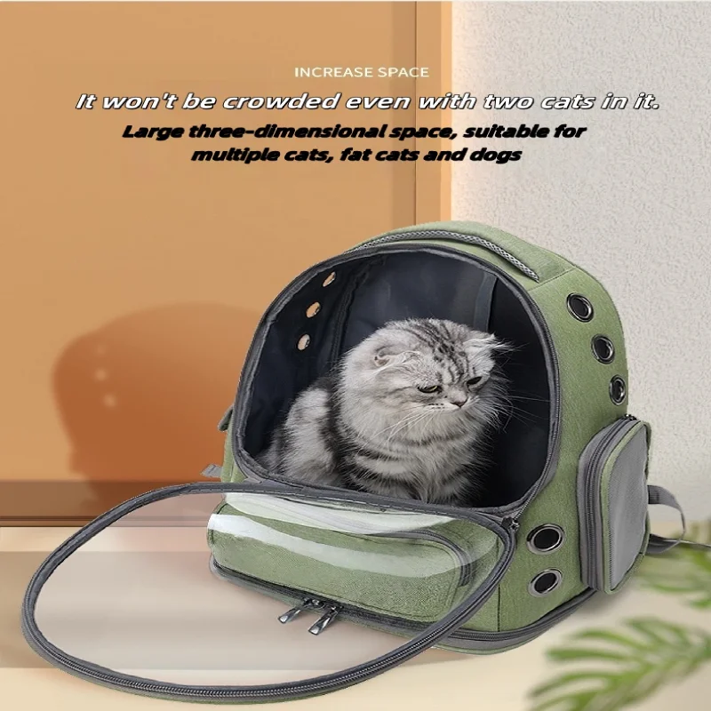 Mochila transportadora transparente para mascotas, accesorios ideales para gatos, bolso de hombro para mascotas al aire libre, suministros transpirables para mascotas con amplia ventilación