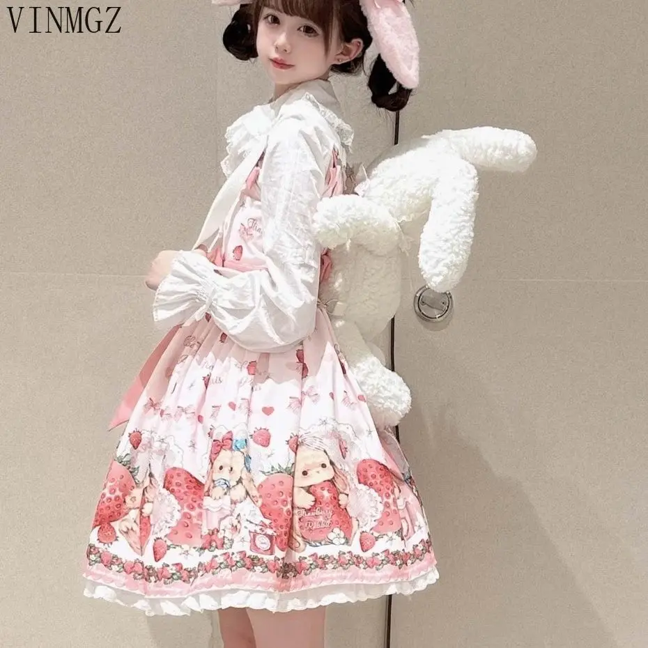 Falling Rabbit Berry Lolita Pink Cute SJK Dress Lolita Big Skirt Girls Birthday… - Image 4
