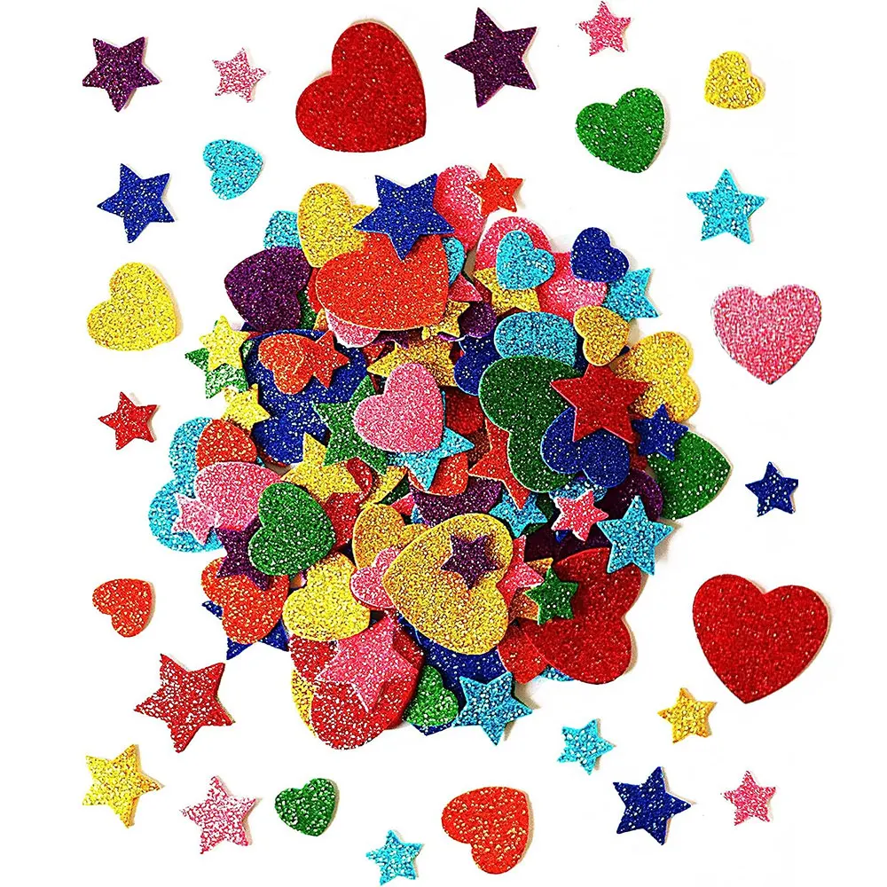 50/200/pack 3D Mix Color Glitter Foam Self-Adhesive EVA Star Stickers Scrapbooking DIY Kindergarten Party Decoration Kids Toys