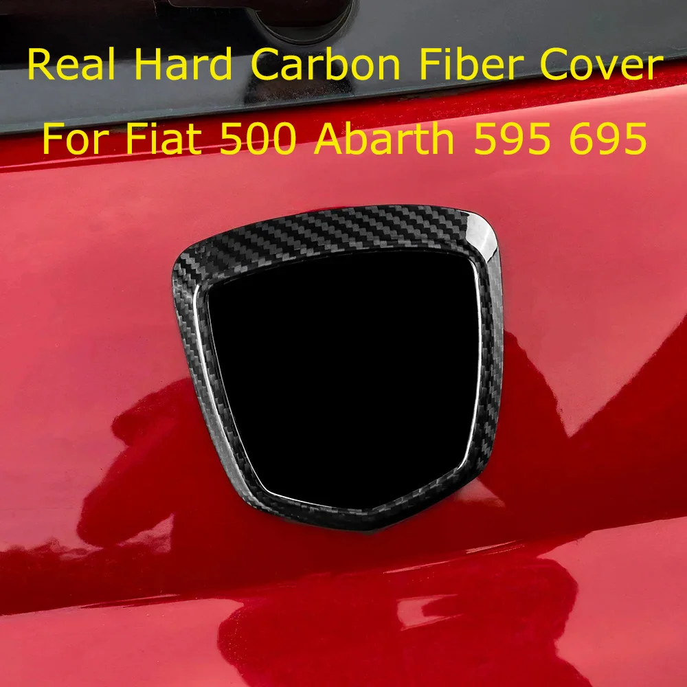 

Real Hard Carbon Fiber Cover For Fiat 500 Abarth 595 695 12~23Rear Logo