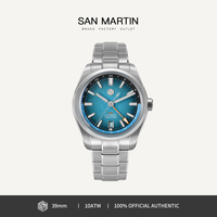 San Martin Miyota 9075 GMT 39mm Men Luxury Watch Jianzhan Automatic Mechanical Sapphire Waterproof 10Bar Steel Wristwatch SN0144