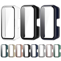 PC Watch Case Full Coverage Tempered Film Frame with Tempered Glass Dustproof for Samsung Galaxy Fit 3 SM-R390