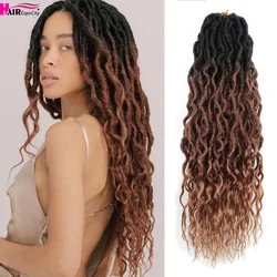 여신 가짜 Locs 크로셰 머리 곱슬 끝 웨이브 여왕 Locs 사전 루프 합성 옴브레 브레이드 헤어 익스텐션 아프리카 드레드락