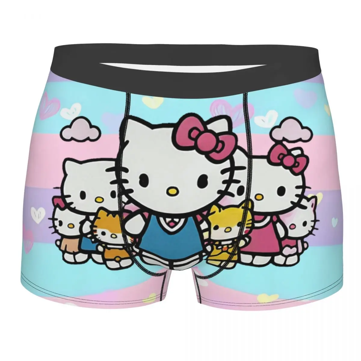 

Нижнее белье Hello Kitty с рисунком кота на заказ, мужские трусы-боксеры с принтом, шорты, дышащие трусы
