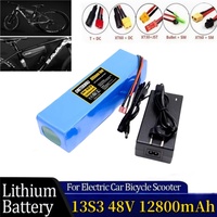 700W 48V 12800mAh T Plug+DC Lithium Battery Kit 13S3P with BMS Protection + 54.6V Charger for Motors.