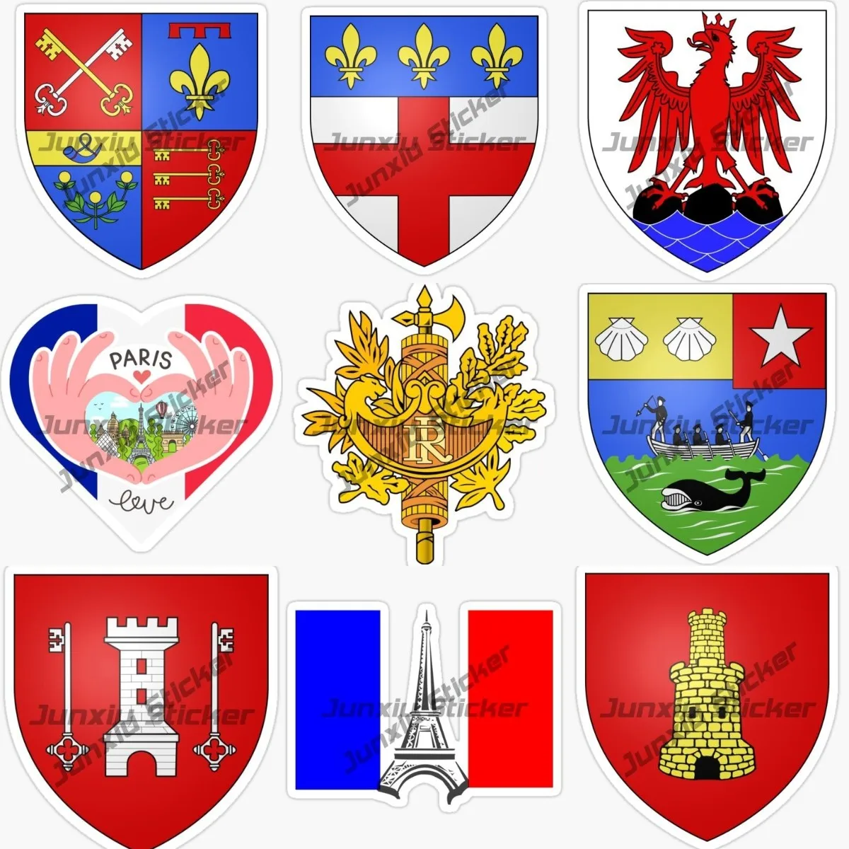 

Coat of Arms France Sticker Nice Mayotte Vaucluse City Badge Shield Occlusion Scratch Decoration Outdoor Waterproofing Exterior