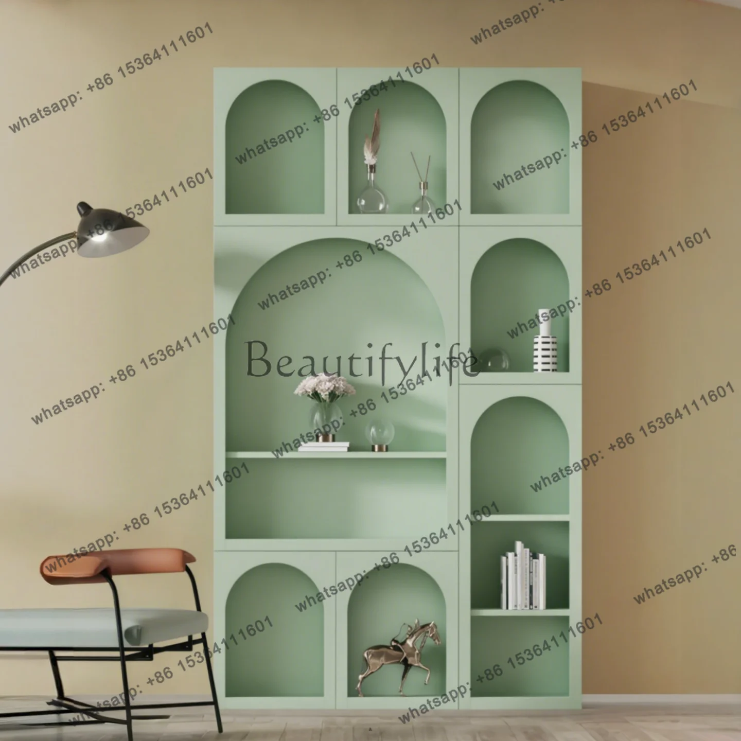 Italian minimalist paint bookcase modern minimalist living room storage decorative cabinet displayFactory Direct
