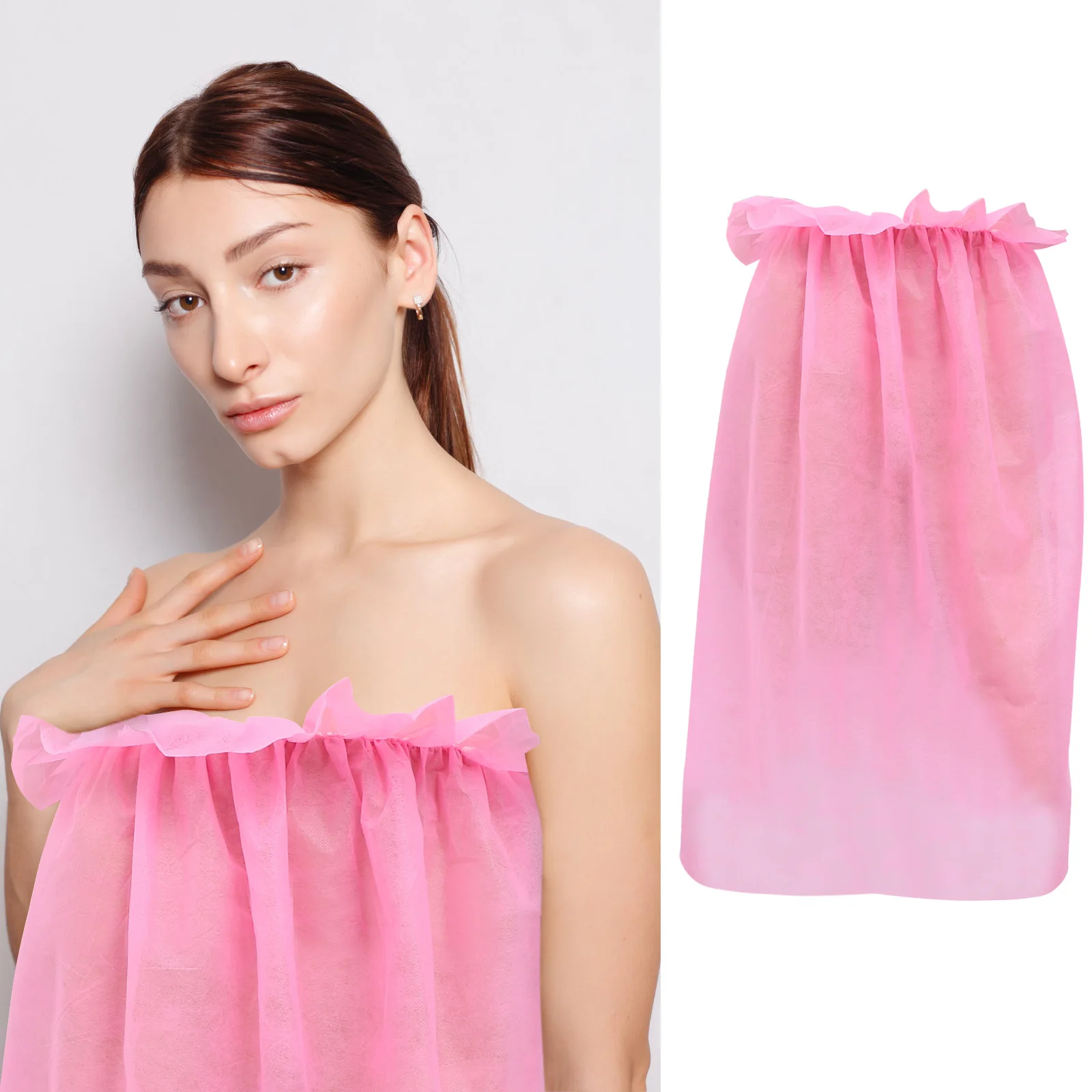 

10 Pcs Disposable Bath Robes Non Woven Fabric Lightweight Portable Spa Salon Sauna Hotel Tourism Female Skirts Skin Care