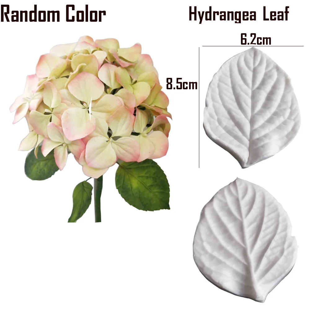 DIY Hydrangea Flower Veiner Silicone Mold Leaf Mould Petal Fondant Form Sugarcraft Candy Cake Decorating Tools Bakeware M2719