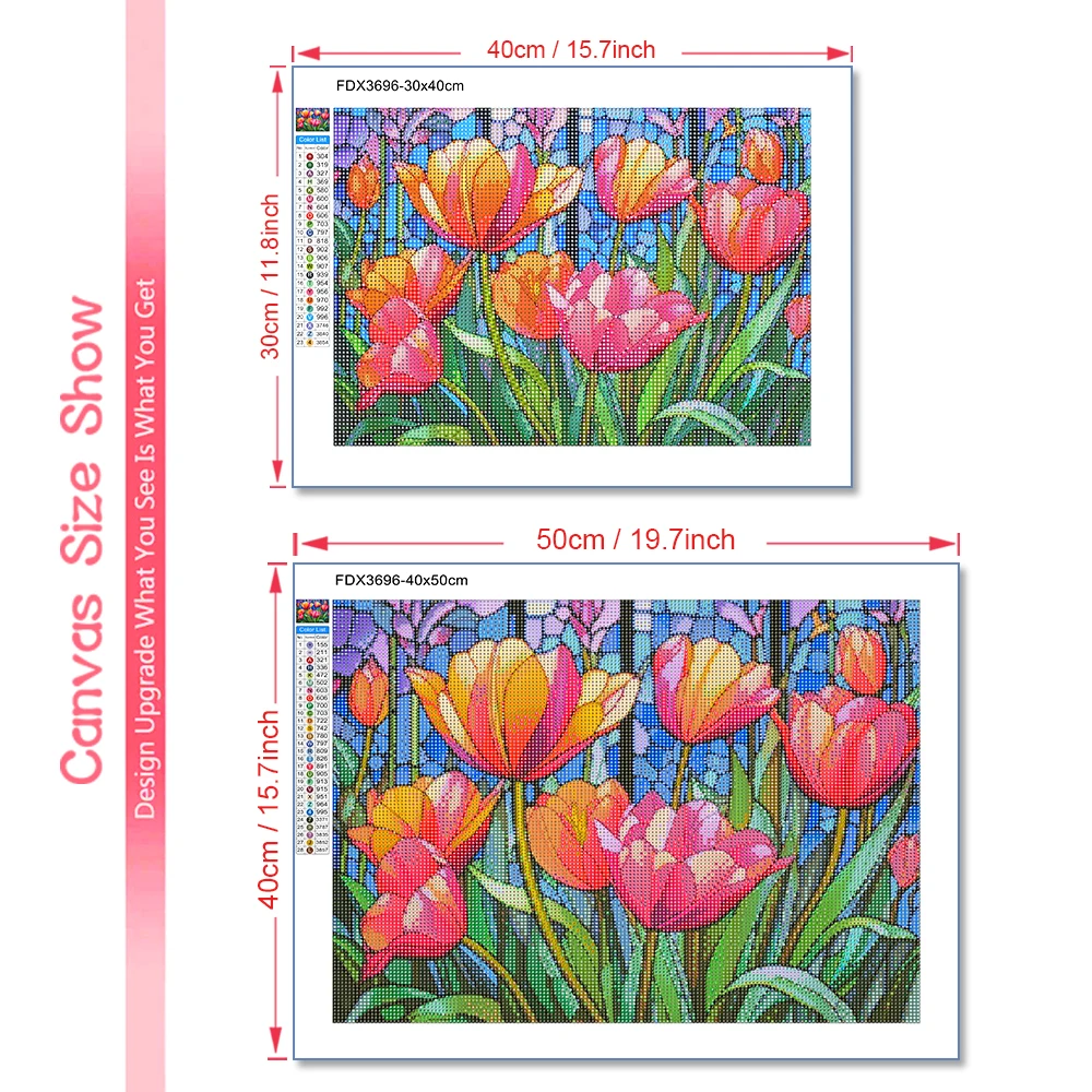 Art Flower Diamond Painting Tulip Full Diamond Mosaic Cross Stitch Kit Rose Bouquet Landscape House Handmade Decor Gift