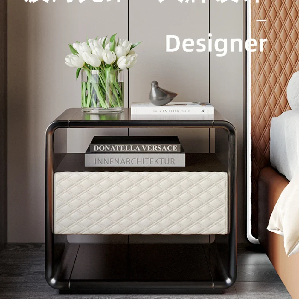 

Minimalist Light Luxury Bedside Table Post-Modern High-End Bedroom Bedside Storage Cabinet
