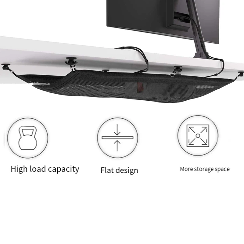 Cable Management Net - Under Desk Wire Management - Flexible Under Desk Cable Management Tray Durable
