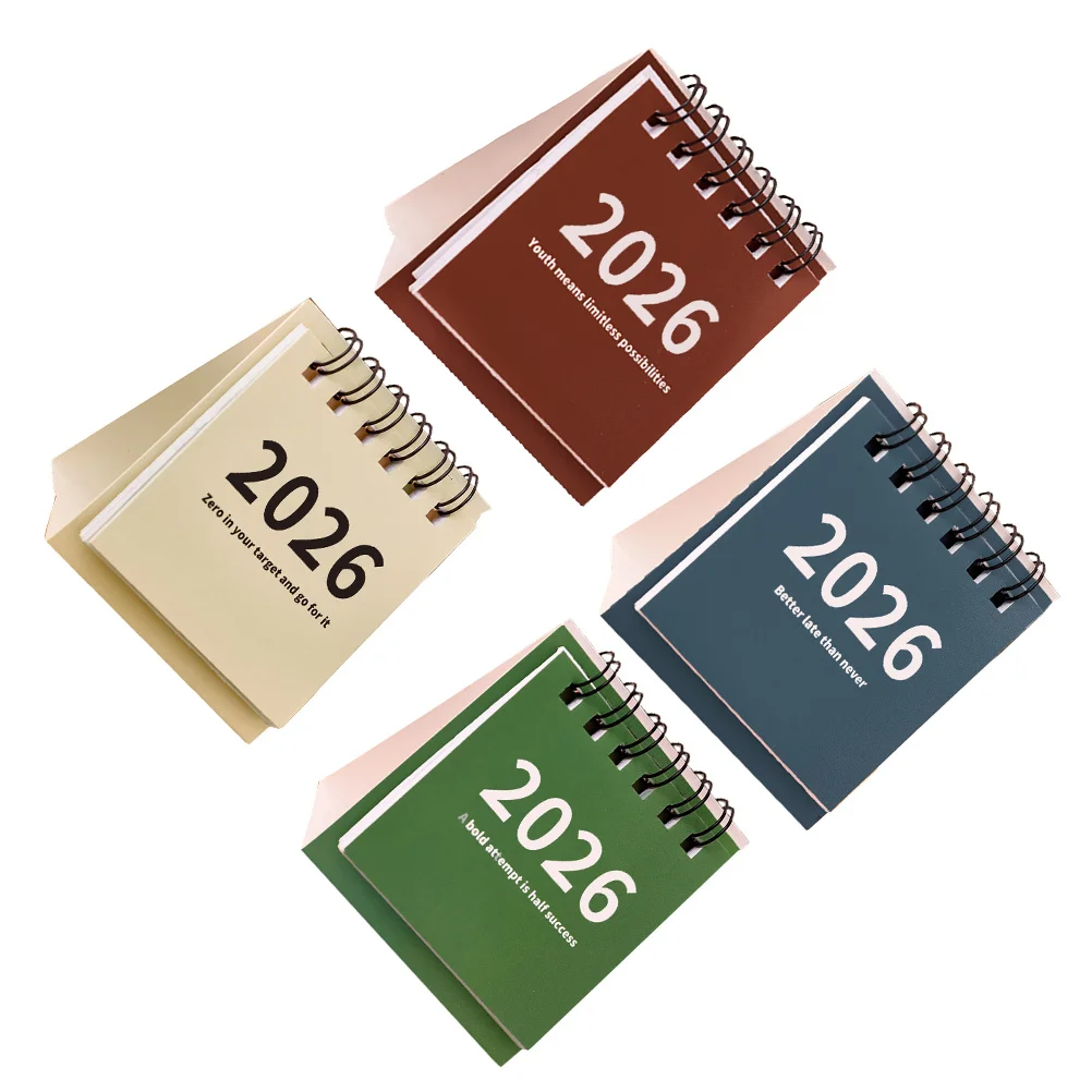 

4Pcs Mini Desk Calendar 2026 Compact Monthly Planner Organizer Small Desktop Standing Flip for Home Office School