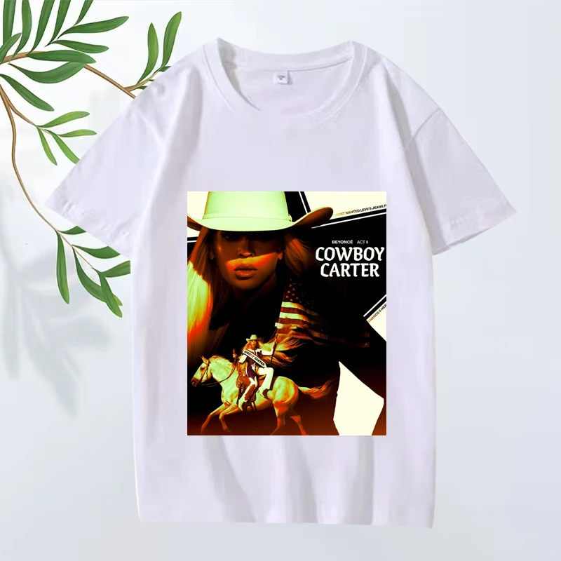 

Cowboy Carter Beyoncé Essential Graphics T Shirt men women Oversized 100% Cotton short sleeve Summer print Unisex plus size tops