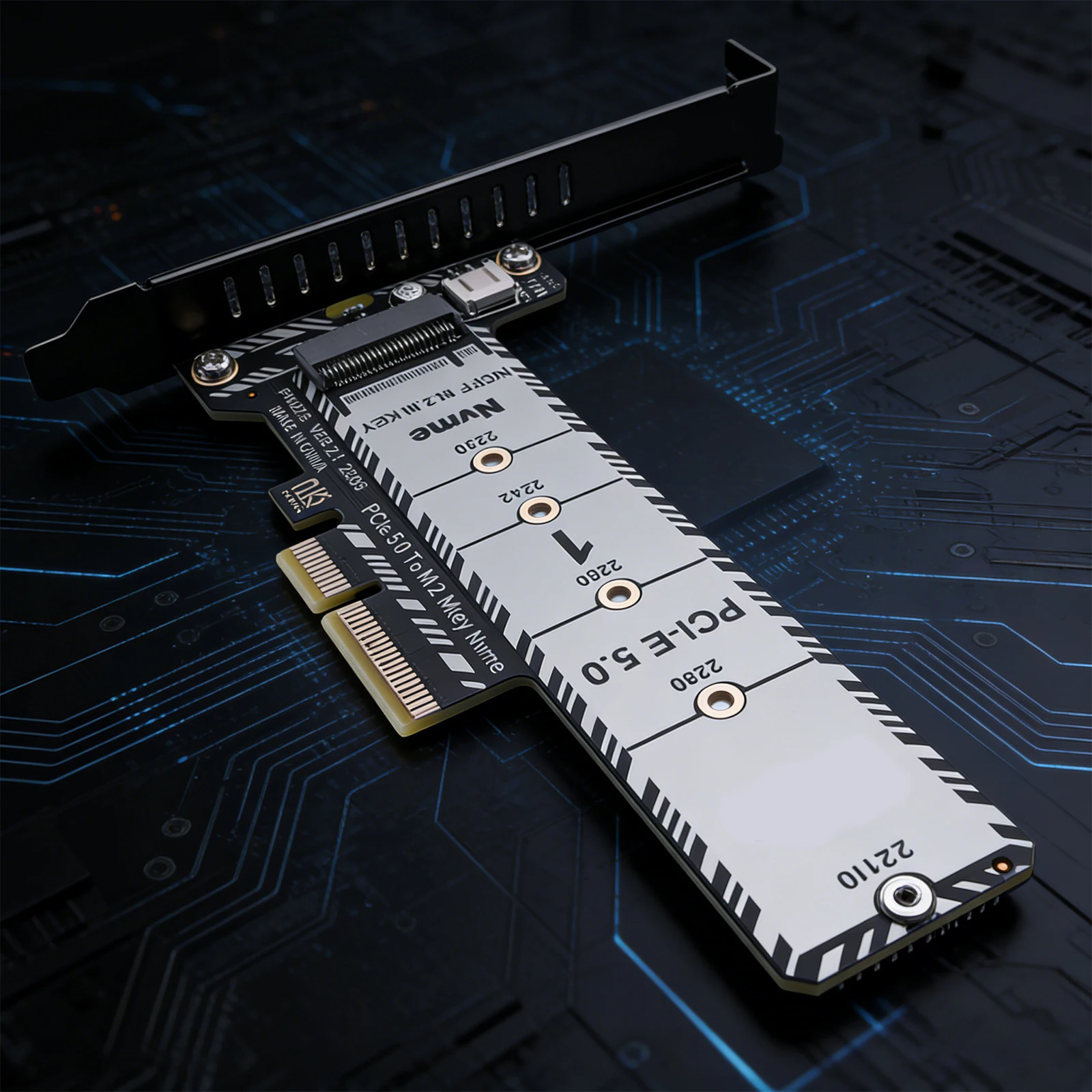 

PCIe 5.0 To M.2 NVMe Adapter Card For 2280 2260 2230 22110 M. 2 NVME SSD To PCIe X4 Adapter Expansion Card (Not for SATA NGFF)