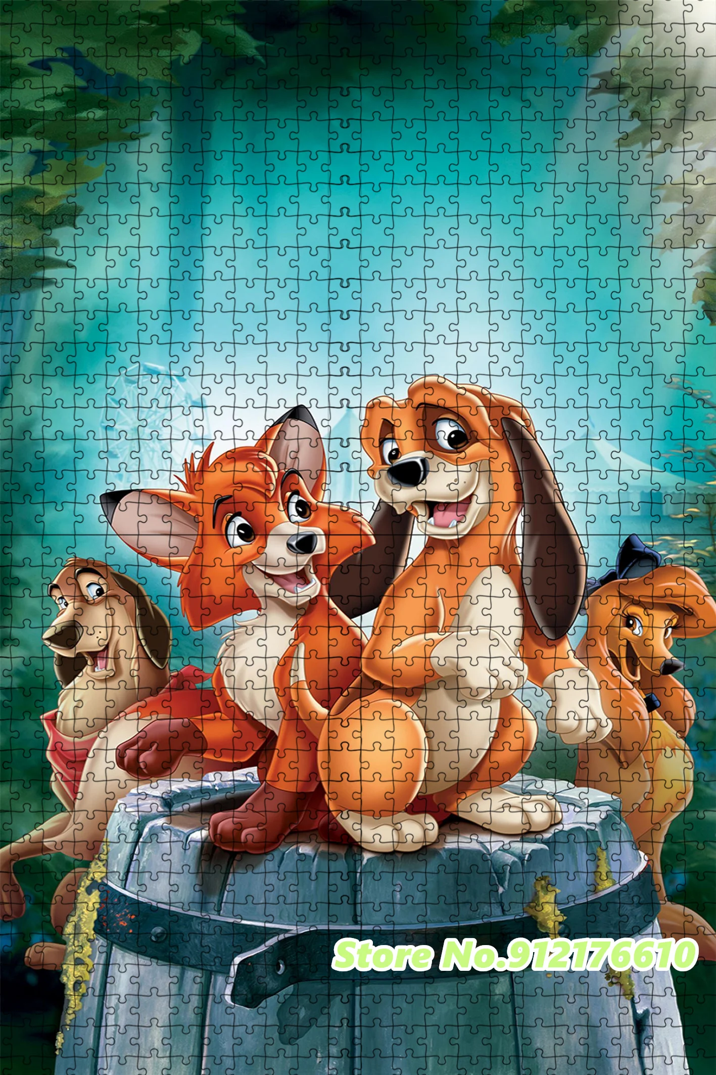 Famoso film Disney The Fox and The Hound Flat Puzzle 1000 pezzi Disney Cartoon Jigsaw Puzzle giocattolo educativo gioco interessante