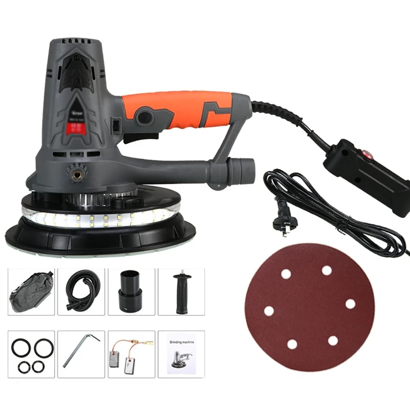 Electric Drywall Sander Machine 1250W Wall Polishing Machine with LED Handheld Power Tools Wall & Floor Residue Removal Tools