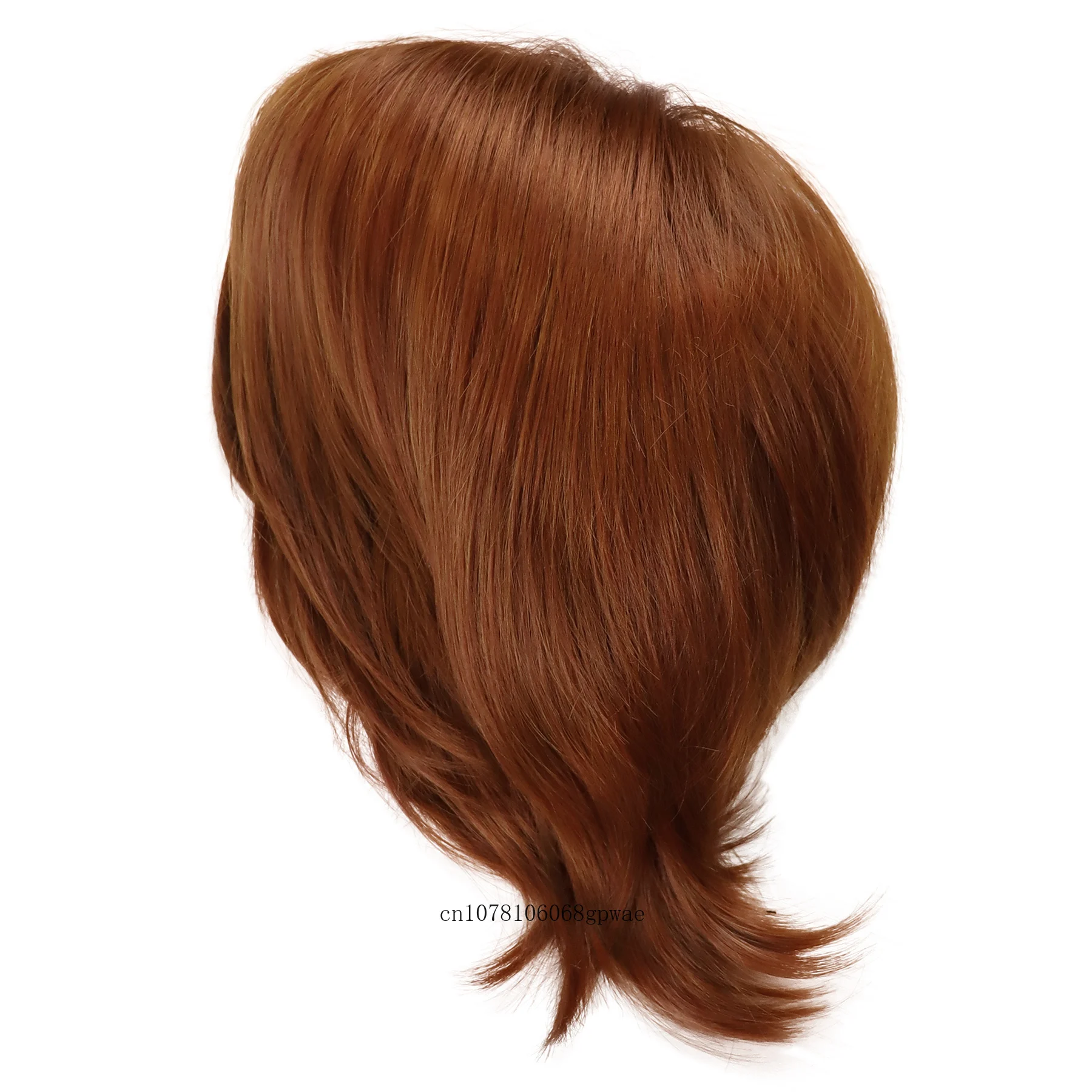 Stylish Auburn Ladies Wig Synthetic Short Bob Wigs for Women Natural Soft Female Wig with Bangs Side Parting Hair Cosplay Party