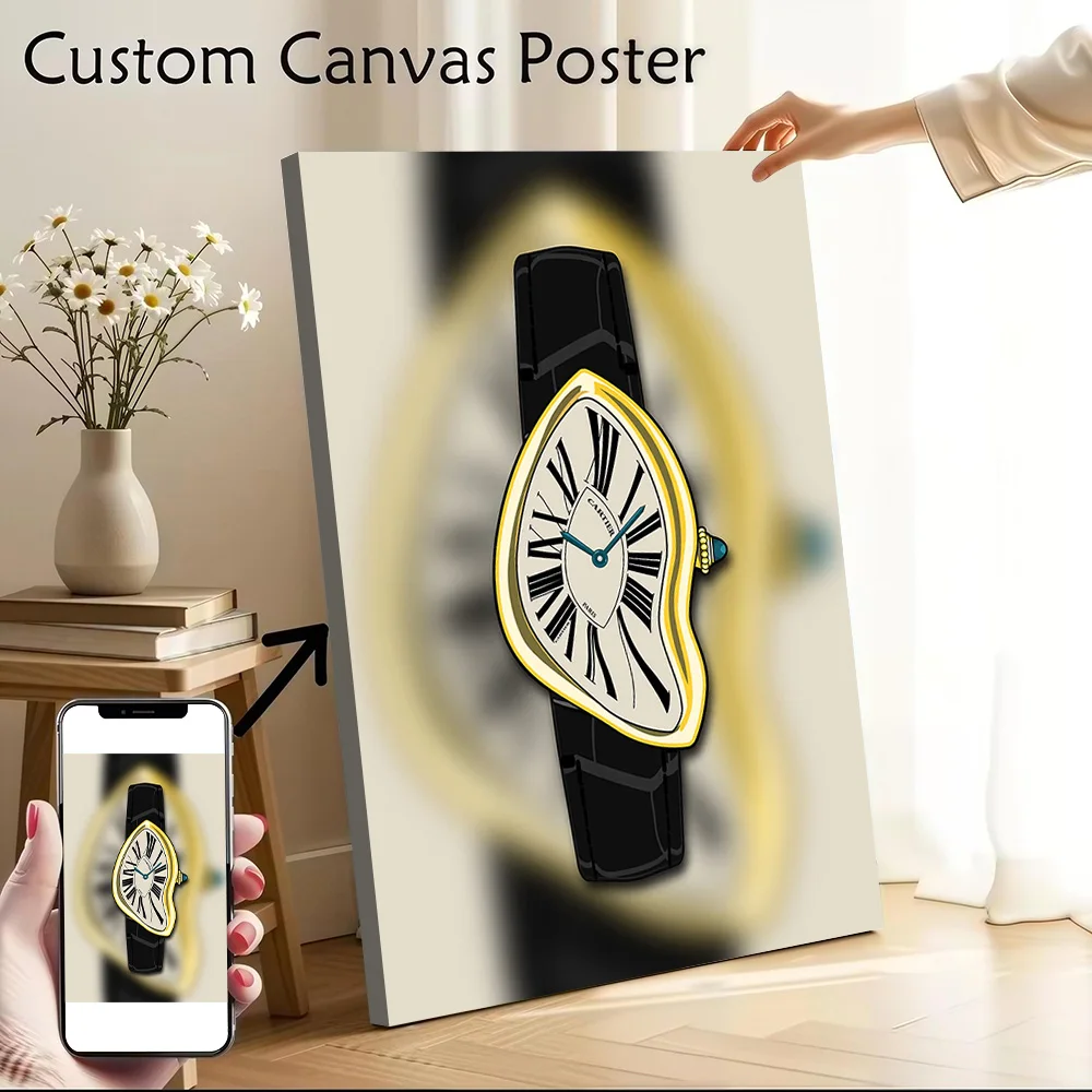 Crash Cartier Watch Canvas Poster Customizable Pictures Wall Art Canvas Painting for Specialty and Themed Home Decor Wand Deko