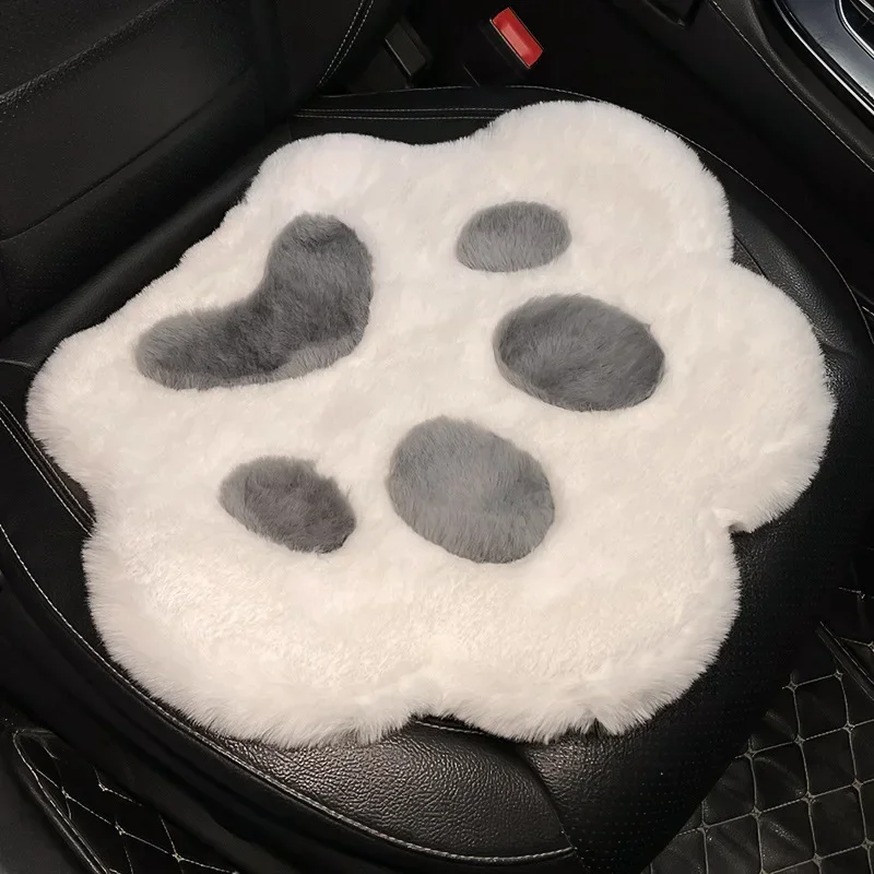 Universelles süßes Katzenpfoten-Autositzkissen, warmes Plüsch-Vier-Jahreszeiten-Heizung, gepolstertes Autokissen – Detail 3