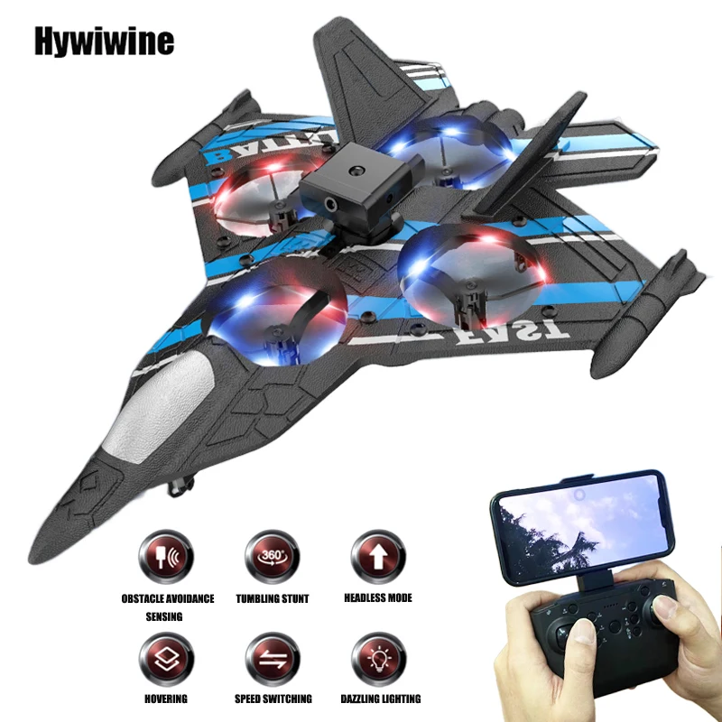 Camera RC Aircraft Obstacle Avoidance Fighter 2.4G Airplane Foam Plane Remote Control Helicopter Toy For Children Christmas Gift