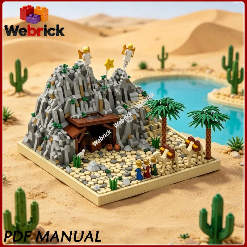 

Christmas Nativity Scene MOC Bricks, Holy Family Stable Scene, Detailed Religious Theme Model, DIY Toy for Holiday Decor