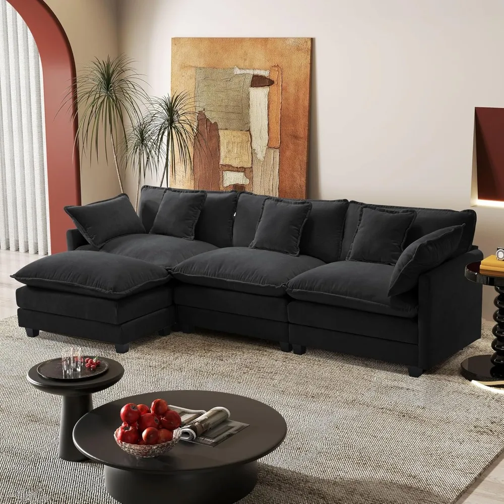 

113.4" Modular Sectional Sofa,L Shaped Couch for Living Room,Modern Deep Seat Sofa 3 Seater Chenille Fabric Comfy Cloud Couches