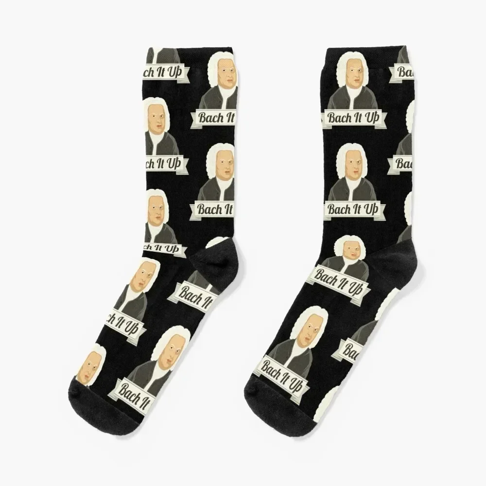 Funny Bach It Up Johann Sebastian Bach Composer print Socks Children's japanese fashion Wholesale aesthetic Socks Women's Men's